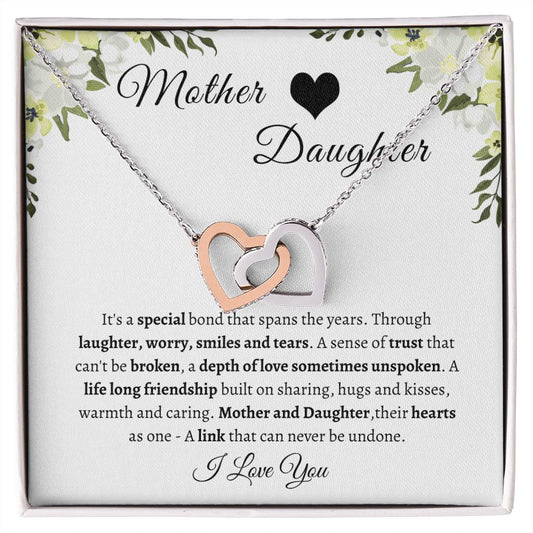 Mother and Daughter- A special bond- Interlocking Hearts Necklace