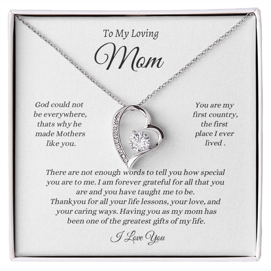 My Loving Mom- Forever Grateful- Forever Love Necklace